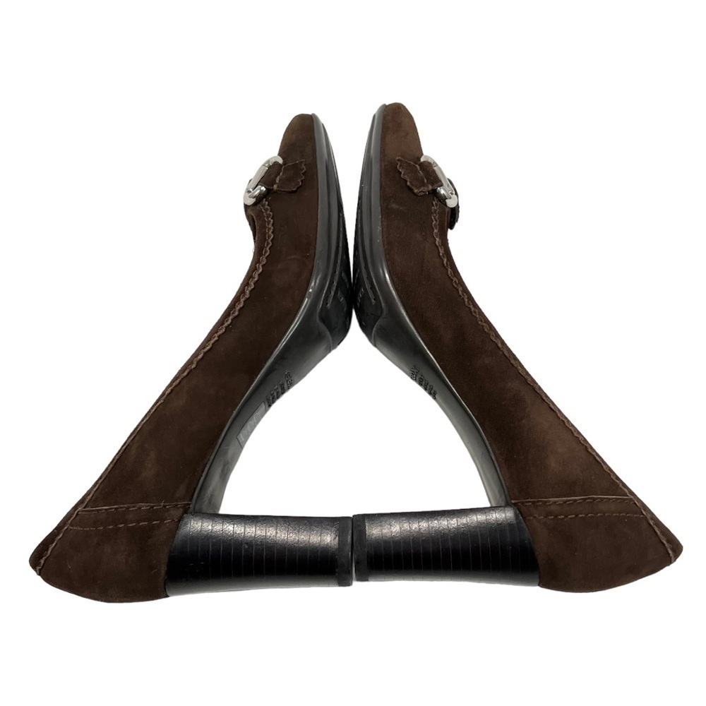 Geox Respira Brown Suede Comfort Heels Women’s 38 - Picture 11 of 15